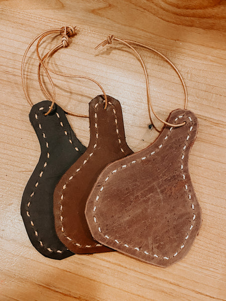 Hide/leather car tags