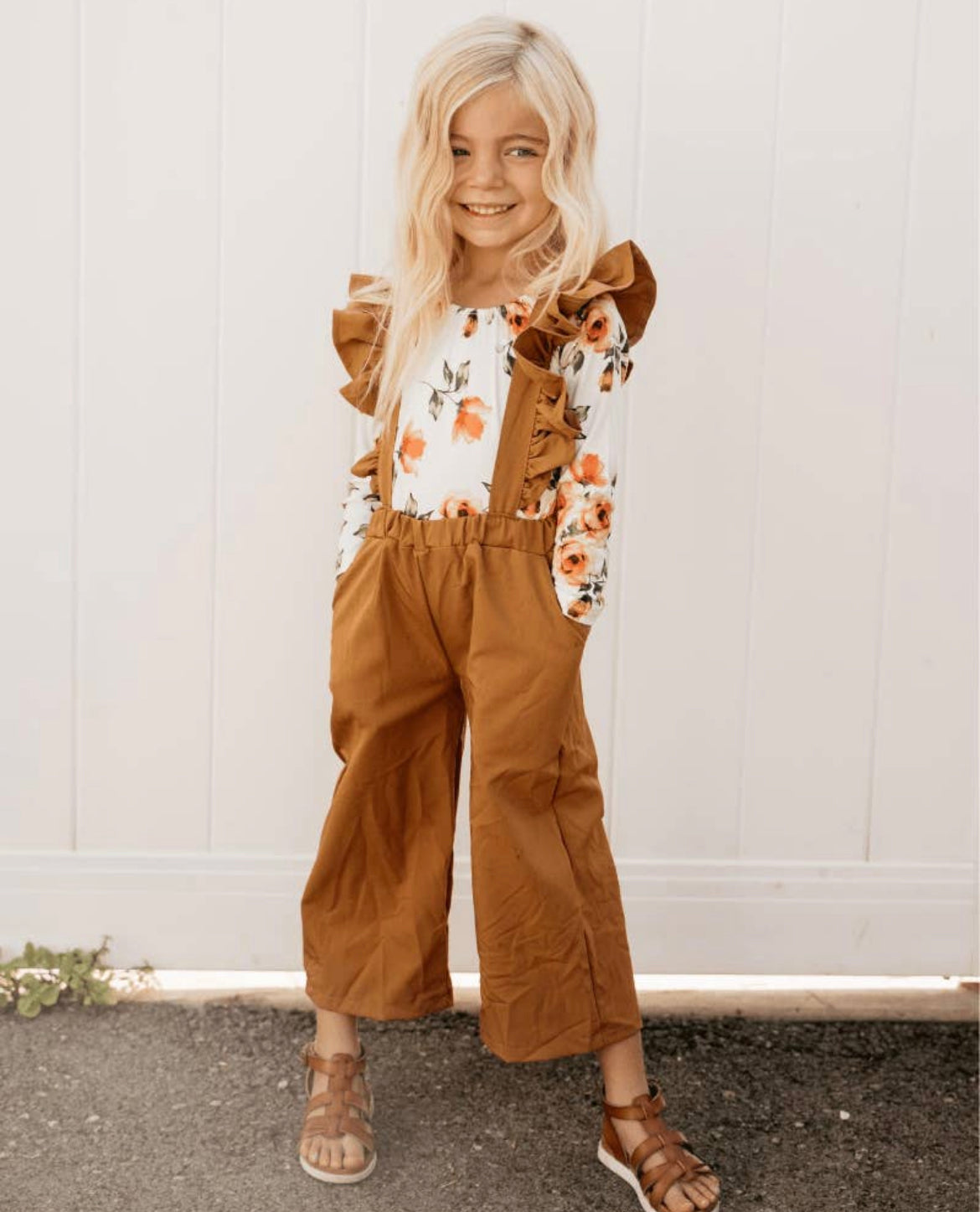 Sharlyn Ruffle Suspender Kids Pants