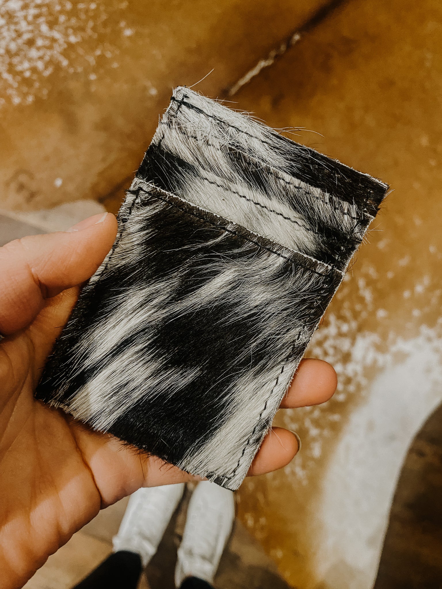 Cowhide money clip