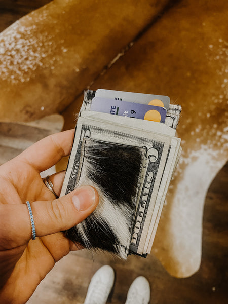 Cowhide money clip