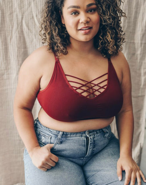 lattice Front Plus Size Bralette